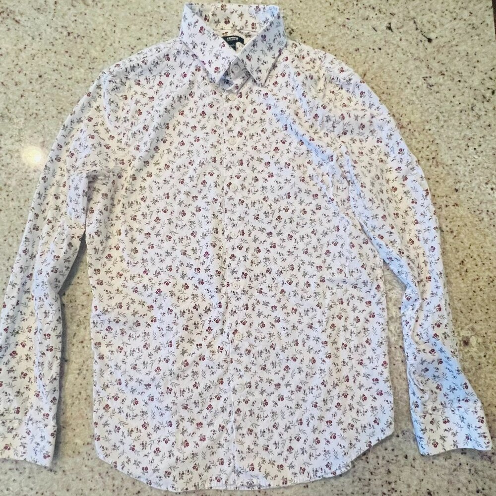 Express Men's Floral Long Sleeve Button-Down